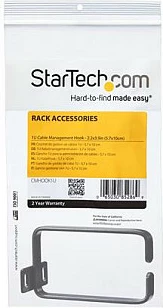 Hook D-Ring për menaxhim kabllosh në rack 1U StarTech CMHOOK1U, 5.7x10cm, çelik, i zi