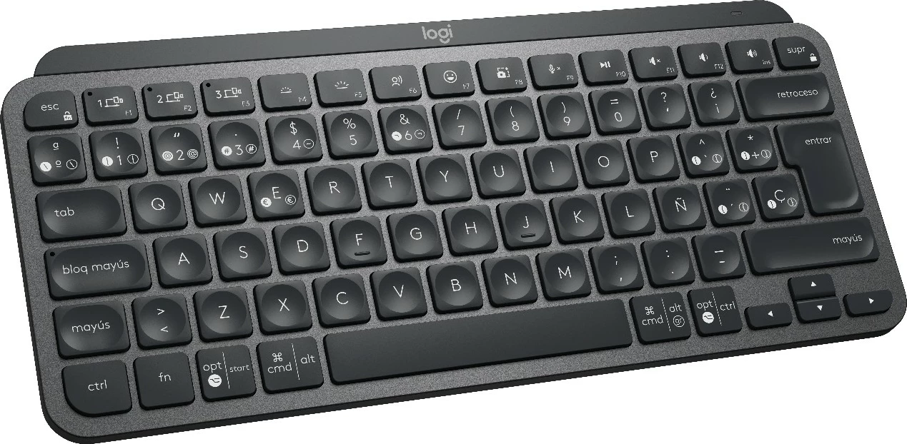 Tastierë Logitech MX Keys Mini, Wireless, RF Wireless + Bluetooth, QWERTY, LED, Grafit