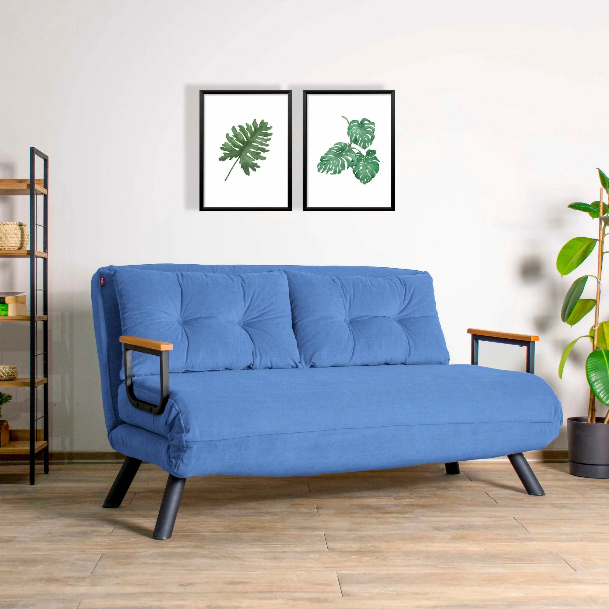 Divan-krevat dy ulëse, ngjyrë e kaltër, Sando 2-Seater