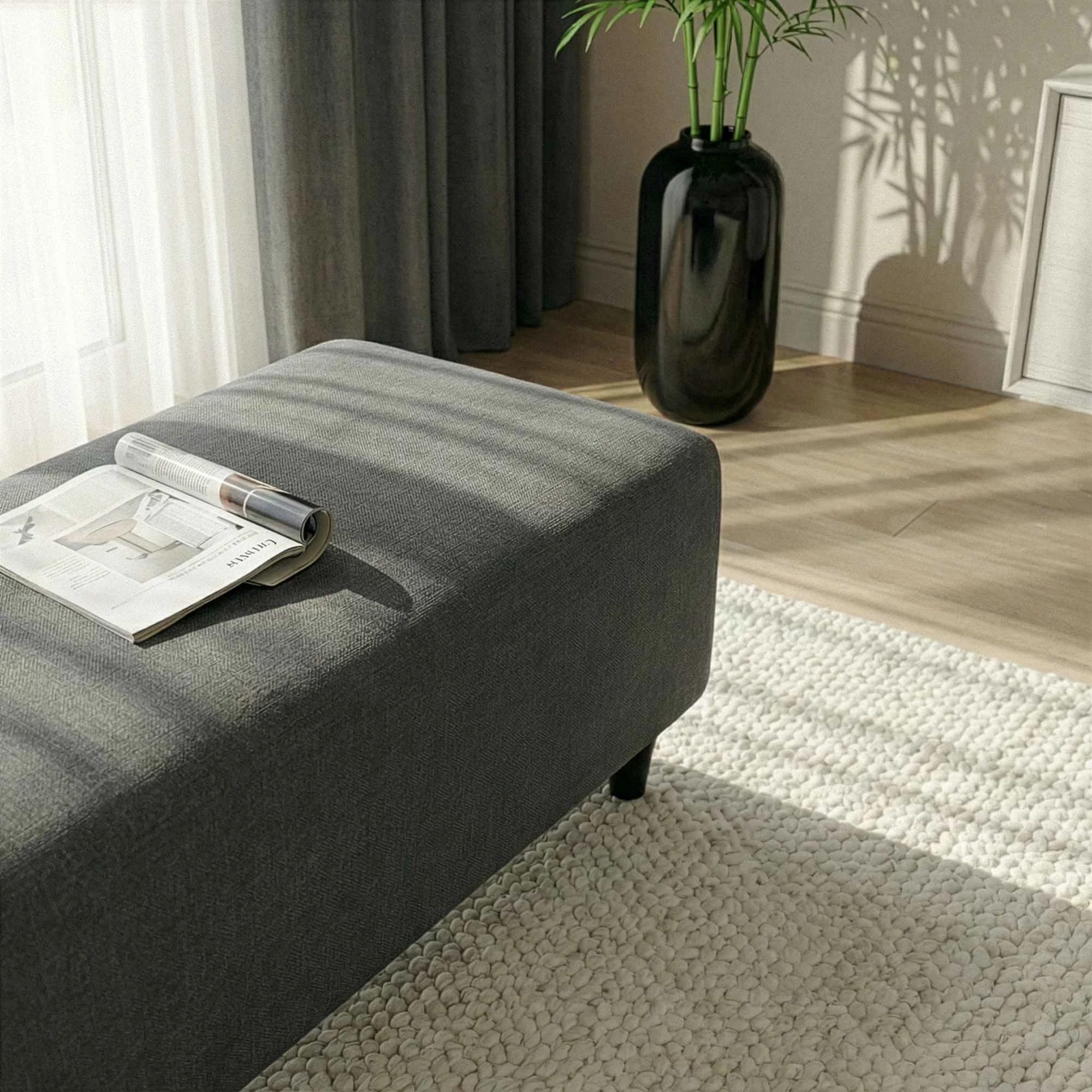 Puf Flavia, ngjyrë gri e errët, Atelier del Sofa