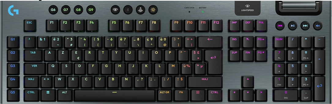 Tastierë gaming Logitech G915 X LIGHTSPEED wireless, layout FR, e zezë