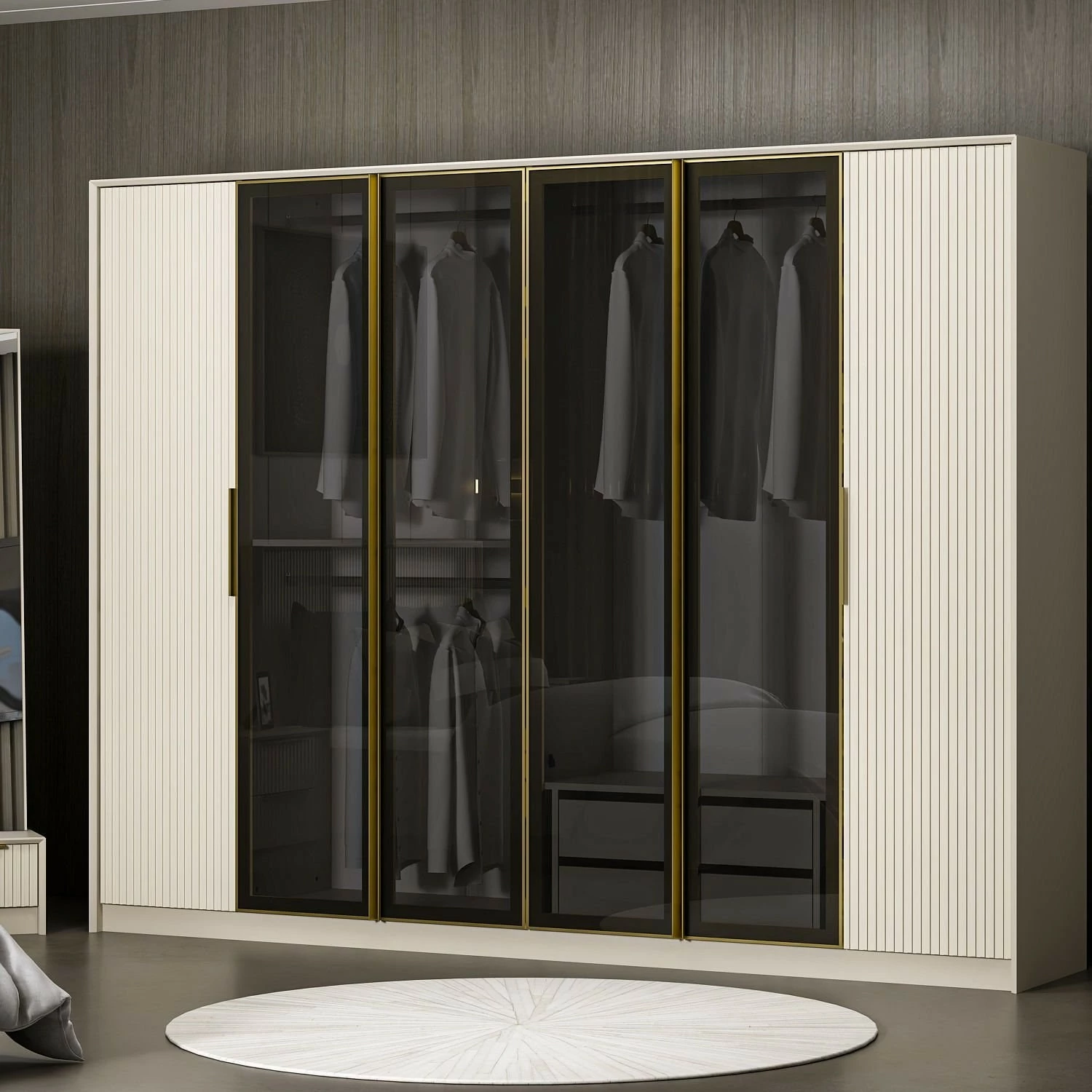 Dollap Skye Decor, ngjyrë e bardhë, ari, fume, Luxe - 7937