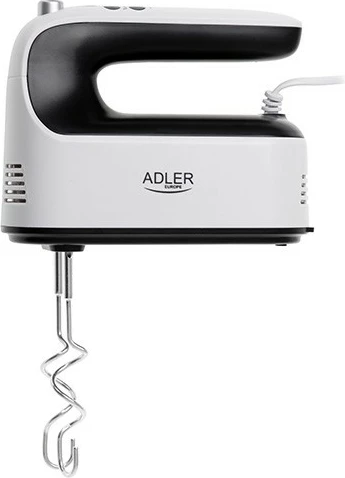 Mikser dore Adler AD 4229, 600 W, 9 shpejtësi, Turbo, ekran LCD, me kuti aksesorësh, e bardhë-e zezë