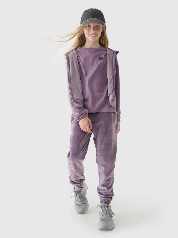 Duks me kapuç për vajza 4f, kadife