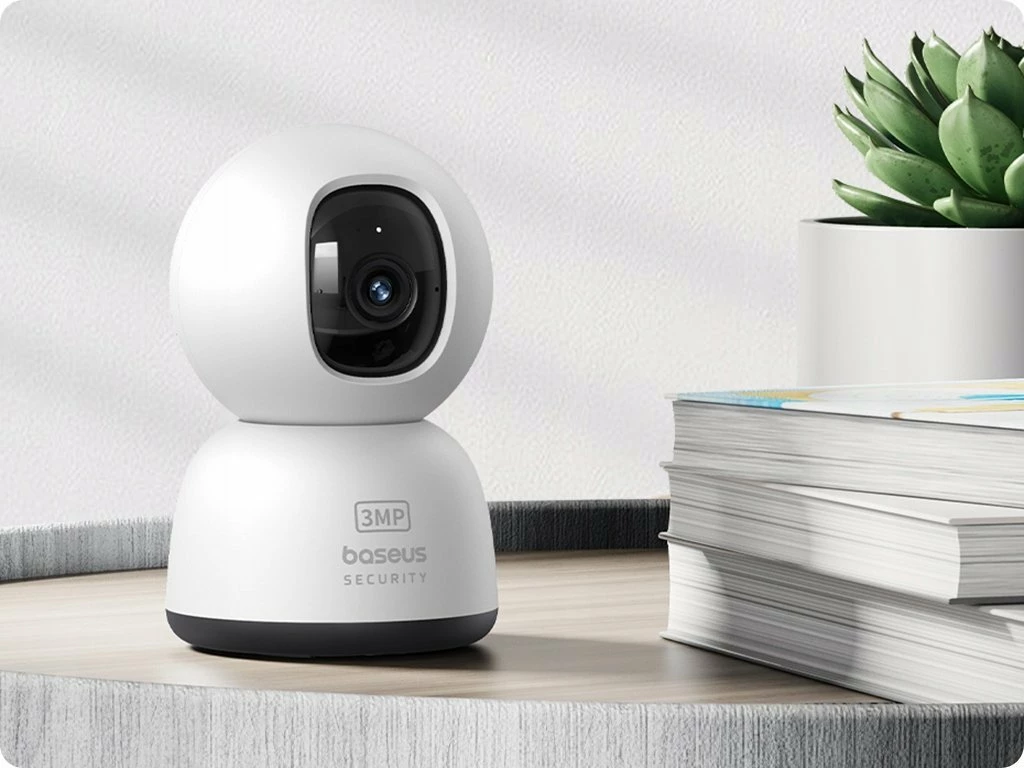 Kamerë sigurie e brendshme Baseus Security P1 Lite 2K, Wi‑Fi 2.4GHz, 3MP, Pan/Tilt 360°/90°, MicroSD deri 256GB, e bardhë