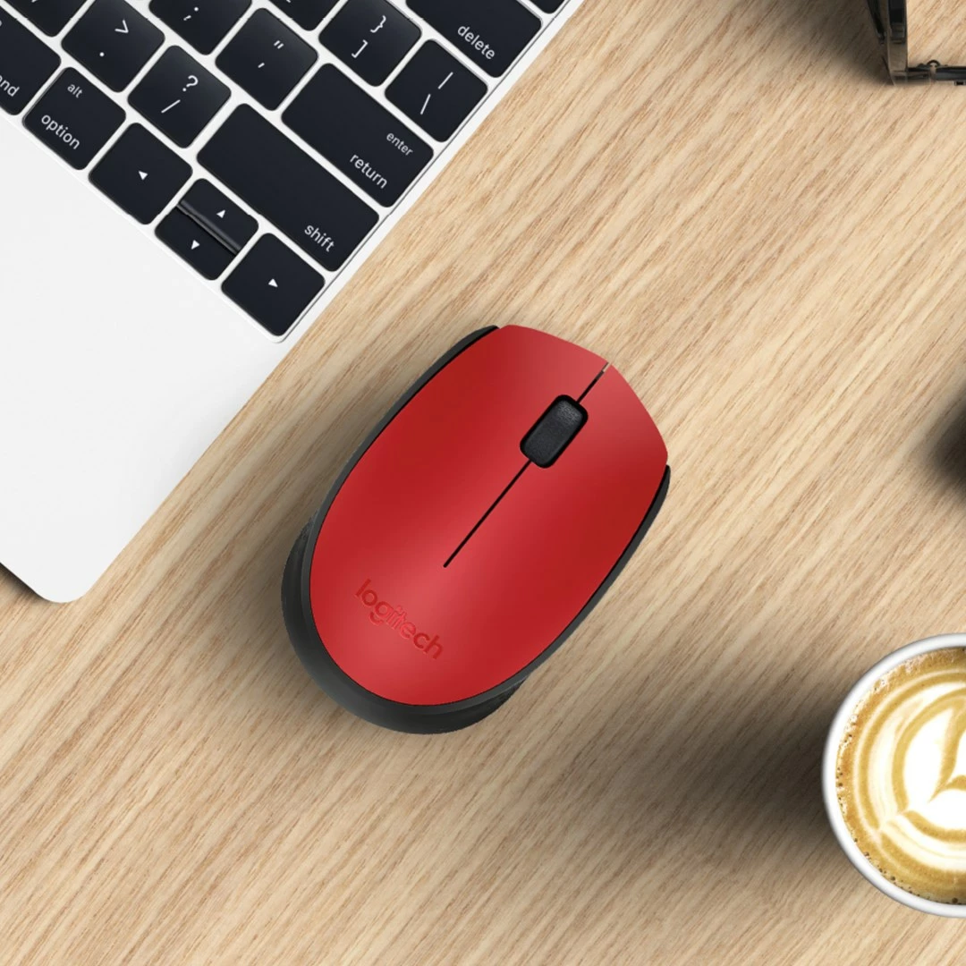 Maus Logitech M171, wireless, 1000 DPI, i kuq
