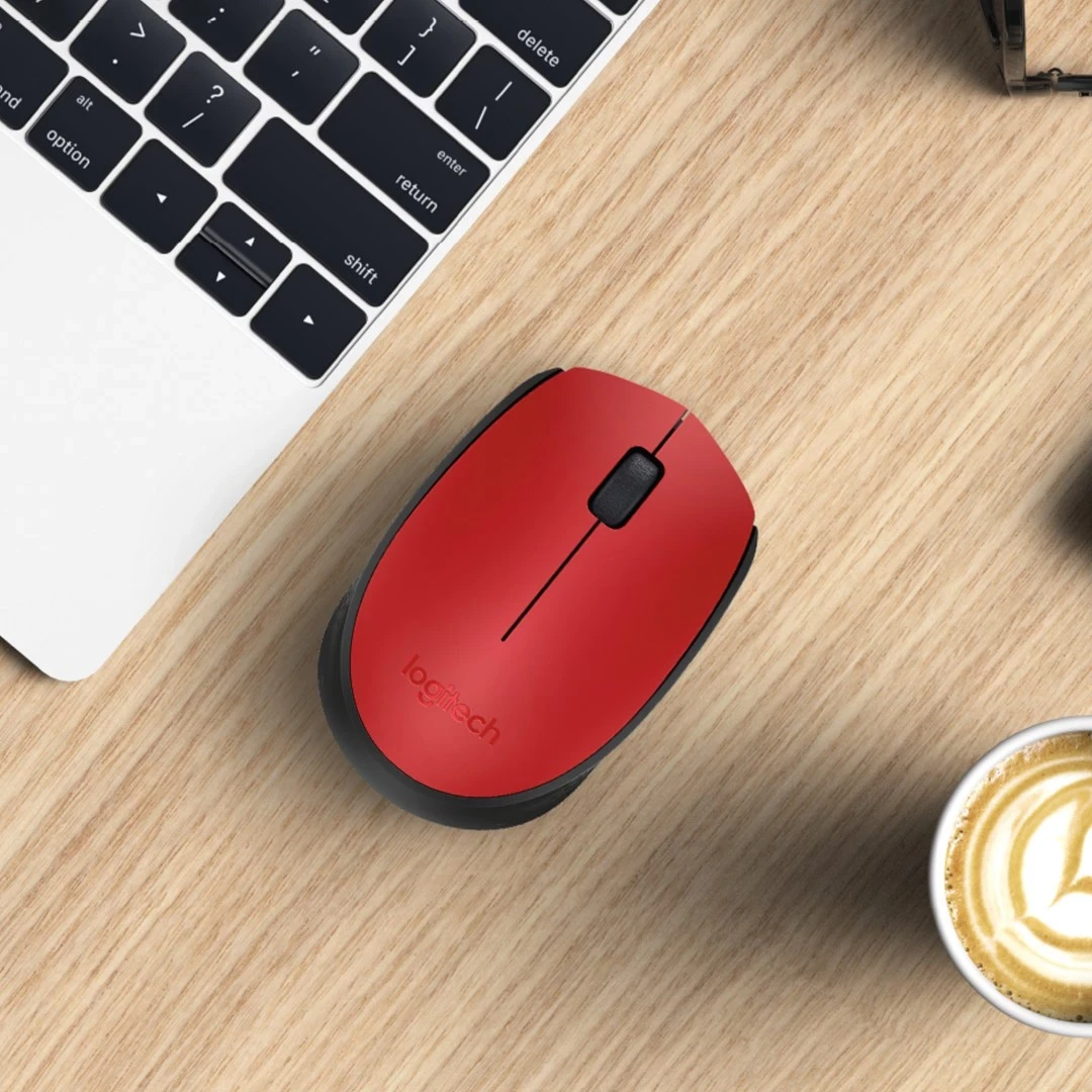 Maus Logitech M171, wireless, 1000 DPI, i kuq