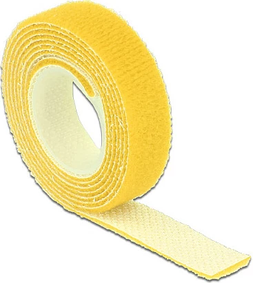 Lidhëse kabllosh me velcro DeLOCK 18733, 13 mm, 1 m, e verdhë