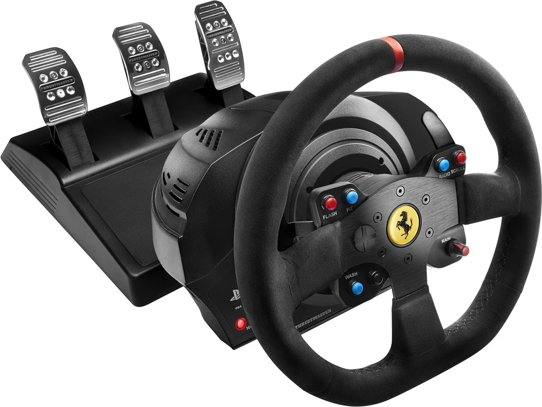 Volan lojërash Thrustmaster T300 Ferrari Integral 4160652, force feedback, 3 pedale, PS/PC, i zi