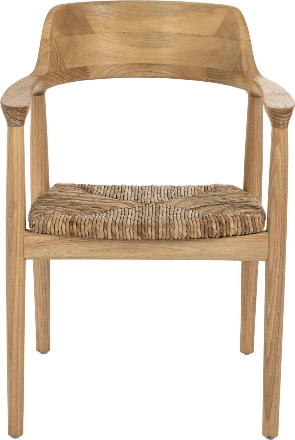 Karrige me krahë KINGSLEY, dru SUNGKAI dhe kashtë, ngjyrë natyrale, 57.5x54x80H cm