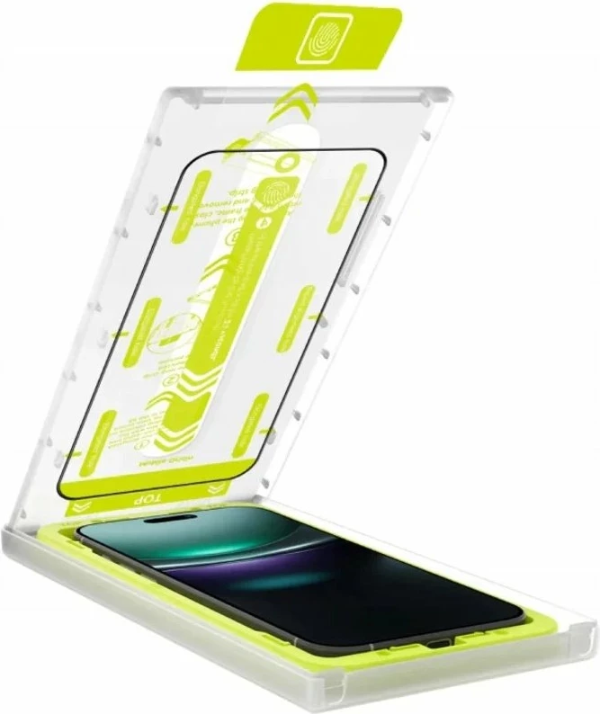 Xham mbrojtës ekrani Mobile Origin Screen Guard për iPhone Air, full coverage, 9H, me aplikator, me kornizë të zezë, 2 copë