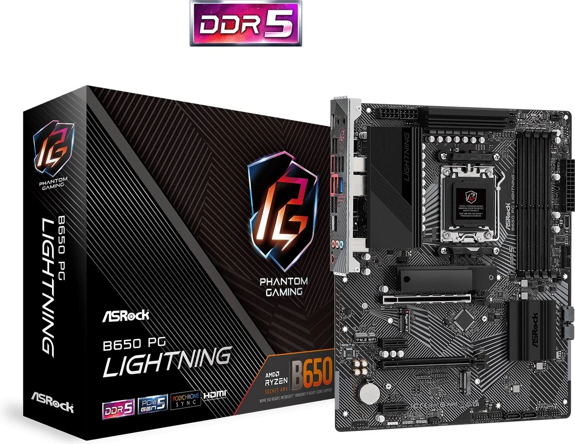 Pllakë amë Asrock B650, PG Lightning, AMD B650 Socket, AM5 ATX