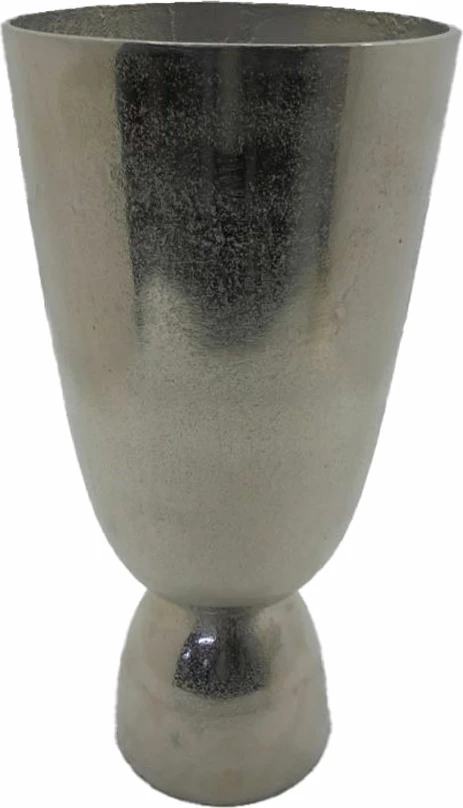 Vazo Luxor, alumin, ngjyrë nikeli argjendi, 19x19x40cm