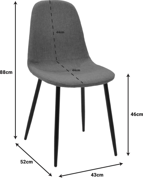 Tavolinë me karrige Bella-Balou, 5 copë, MDF, ngjyrë e zezë-gri, D120x73cm