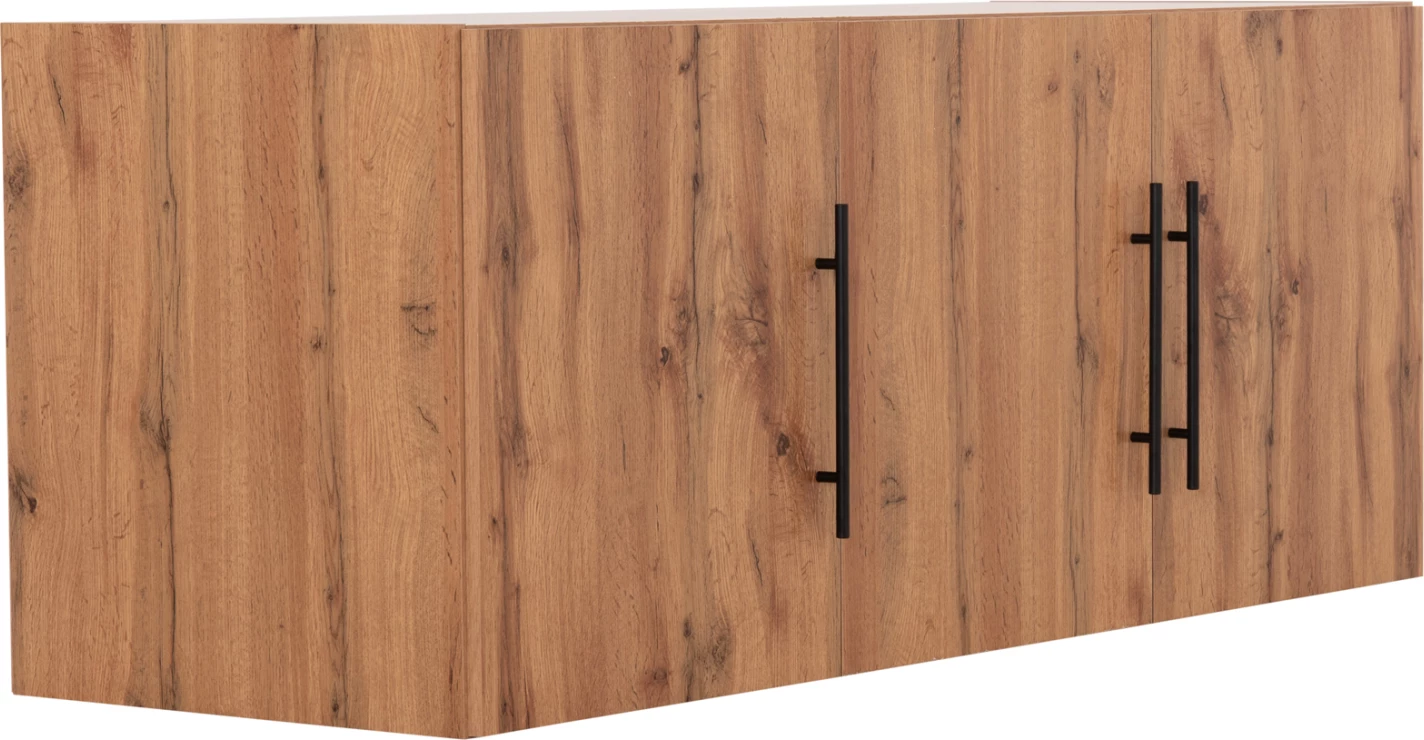 Dollap sipëror për garderobë 3-kanatësh, ngjyrë druri natyral, CARYS FH747.12, 150x55.5x60cm