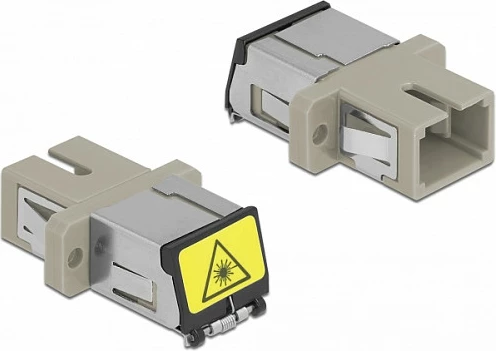 Adapter fibër optike DeLOCK SC/SC Simplex, single-mode, me mbrojtje lazeri, bezhë
