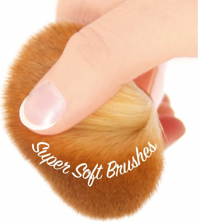 Set furçash grimi Rio Beauty 10 copë, fibra sintetike mikrofi, e zezë
