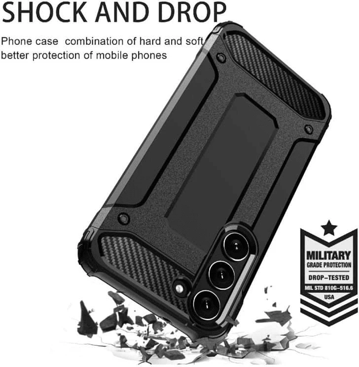 Mbështjellës ONASI Carbon Armor për Samsung Galaxy S25 Ultra 5G, silikon, mbrojtje e fortë, i zi