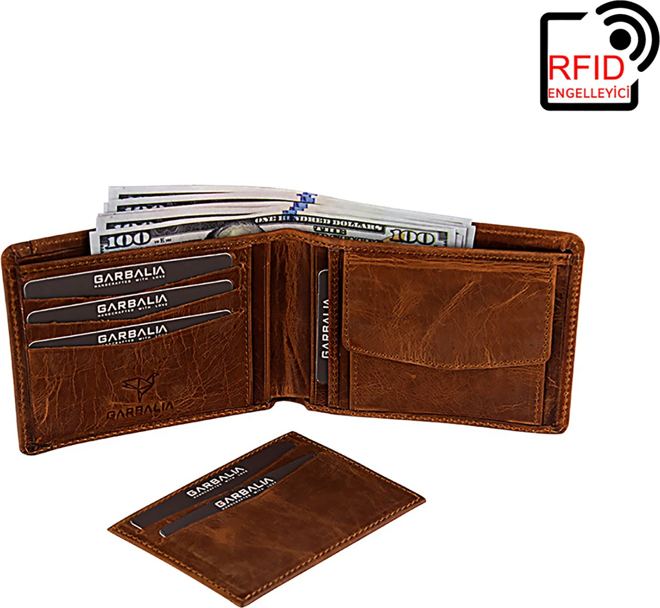 Portofol për burra, lëkurë natyrale, ngjyrë tan, Zoozie Bags Kanguru