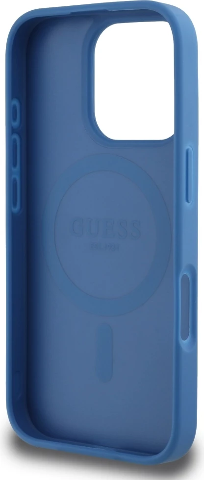 Mbështjellës Guess 4G Circle Classic Logo MagSafe për iPhone 16 Pro Max, Kaltër