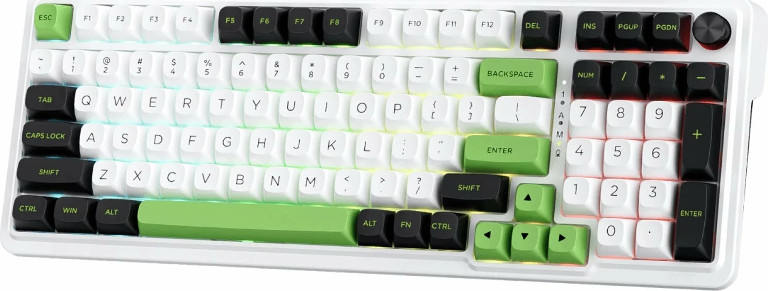 Tastierë gaming mekanike Redragon Eisa Max K686WBG-RGB-MAX RGB, 3-mode (USB-C/Bluetooth/2.4GHz), US layout, e bardhë/jeshile
