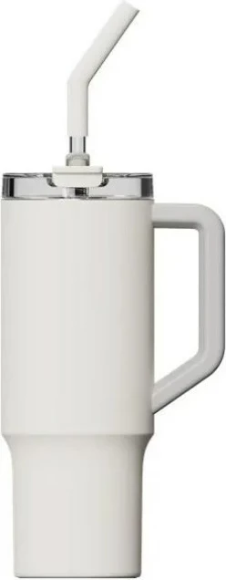 Termokupë Xiaomi Straw Mug XMXGB01PL 1 L, inox, me pipë, e bardhë