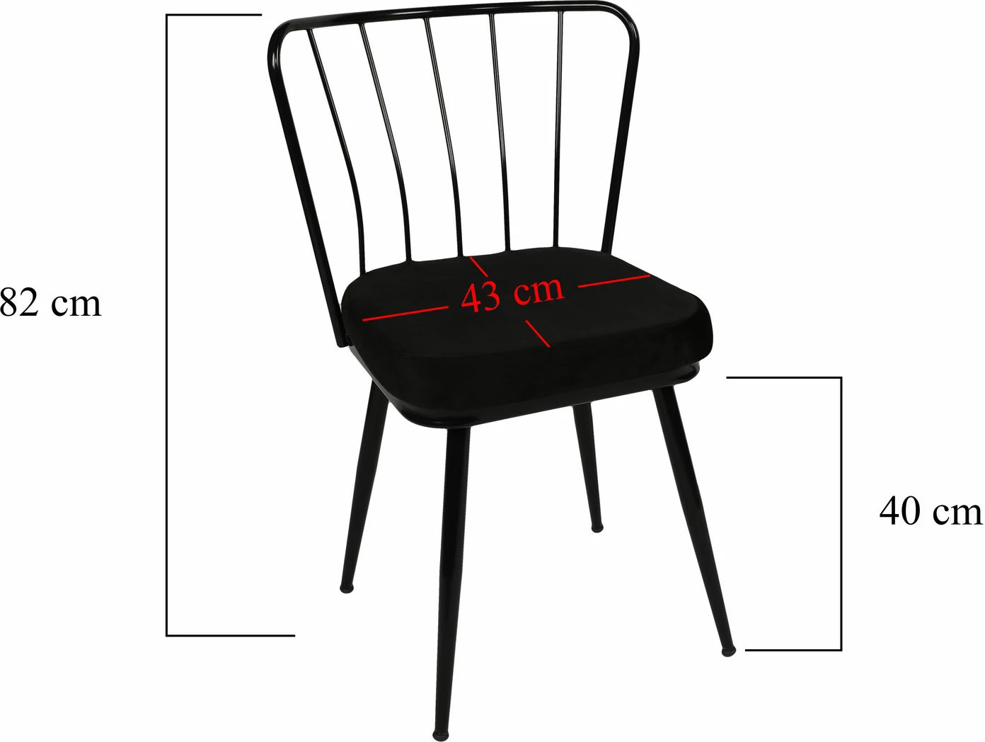 Set karrigesh moderne (2 copë), ngjyrë e zezë, Skye Decor, Yıldız 943 V2