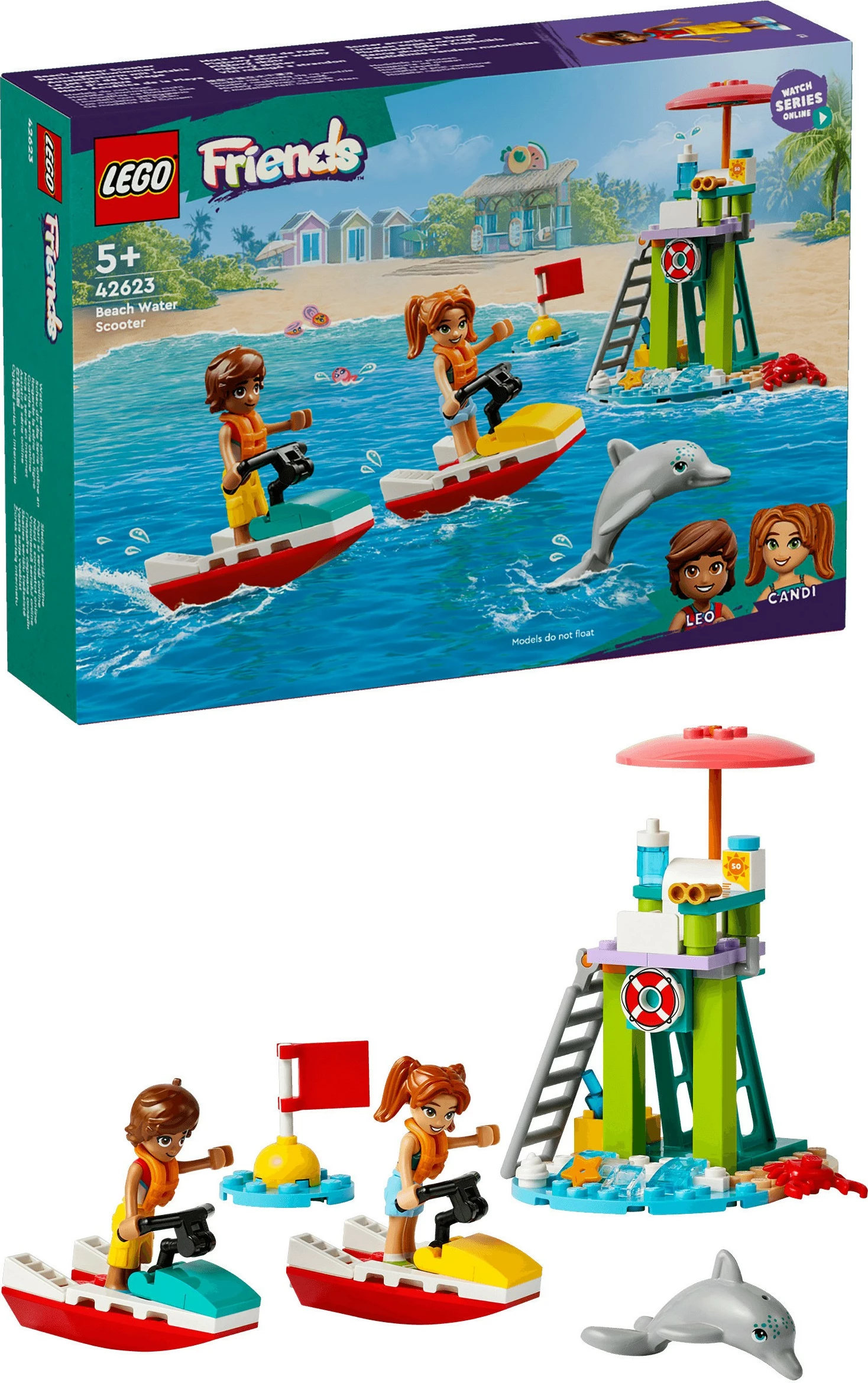 Set ndërtimi LEGO Friends 42623, kullë vrojtimi me jetski, 84 pjesë, shumëngjyrëshe