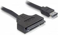 Kabllo SATA DeLOCK eSATAp në SATA 22-pin, 0.5m, e zezë