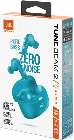 Kufje JBL Tune Beam 2 (JBLTBEAM2BLU) True Wireless me mikrofon, ANC, Bluetooth 5.3, IP54, deri 48 orë, blu