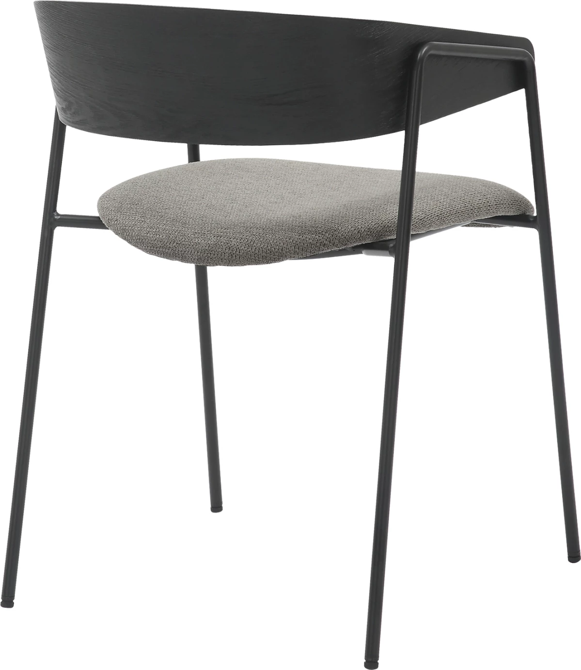 Karrige për tavolinë ngrënieje KORIN FH9975.02 metal & dru, pëlhurë e zezë-gri, 54x51x72,5H cm, set prej 2 copë