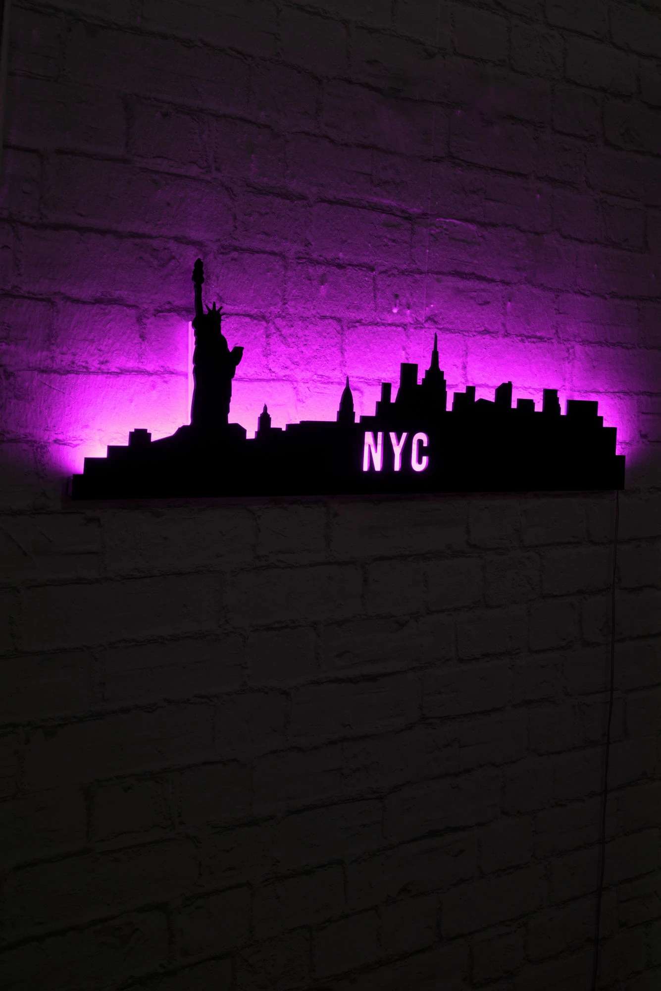 Dritë dekorative LED, siluetë NYC, ngjyrë rozë
