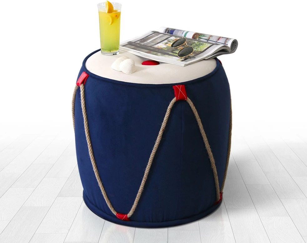 Puf Atelier del Sofa, blu e bardhë, Fora