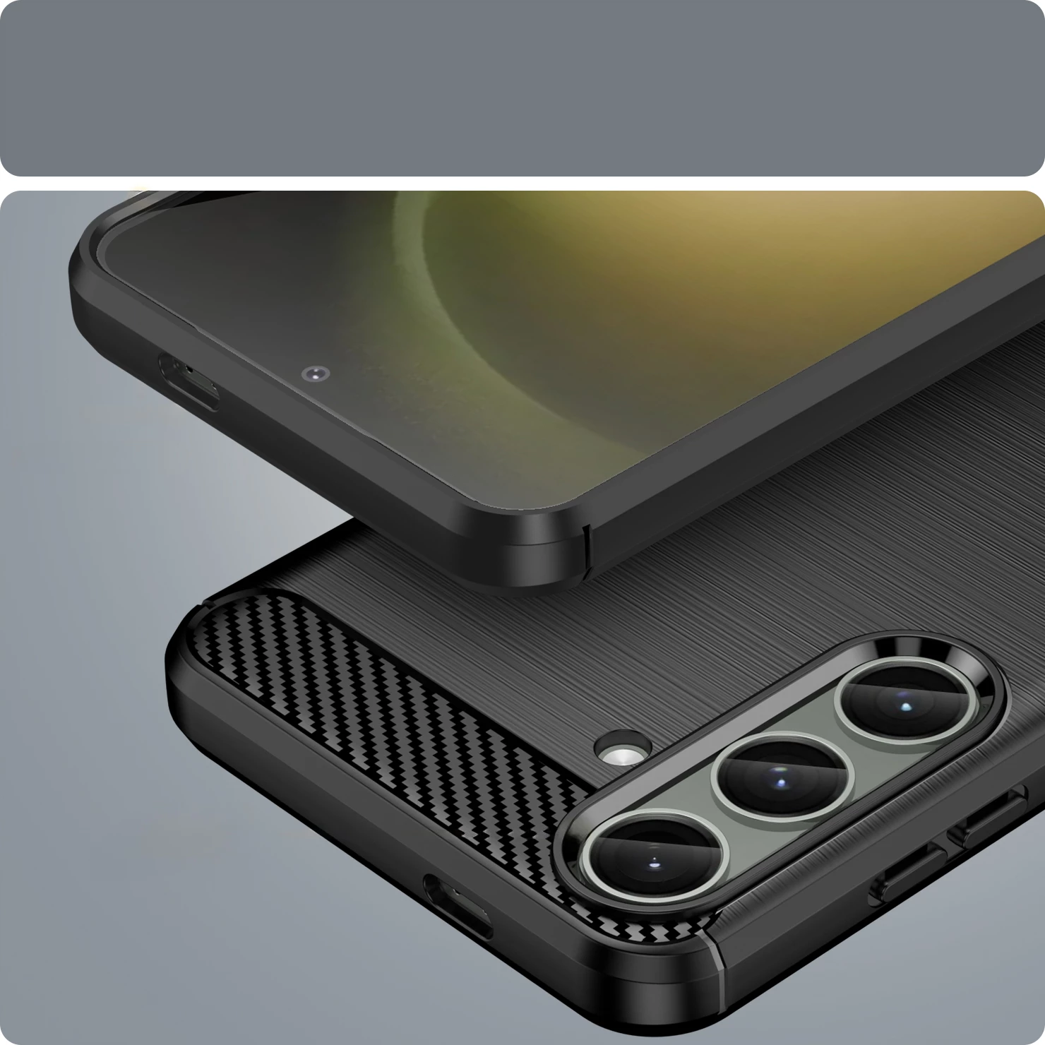 Mbështjellës Hurtel Carbon Case për Samsung Galaxy S24+, TPU, i zi