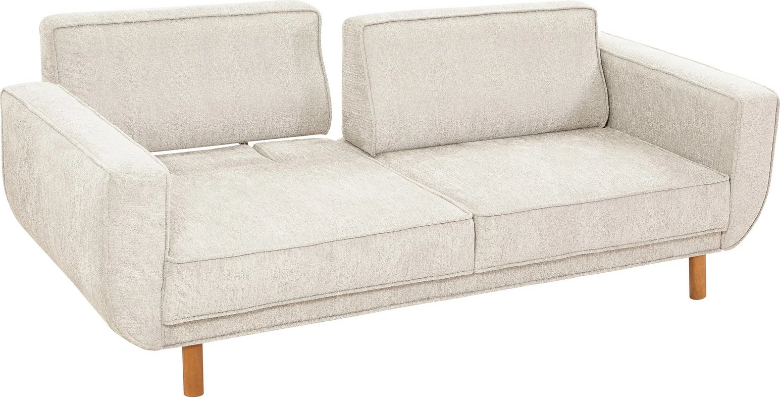 Set divan-krevat Atelier del Sofa, Larus Wood, ngjyrë lisi dhe krem