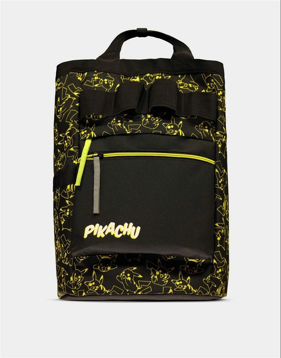 Çantë shpine Difuzed Pokémon Backpack Deluxe Version, ndarje e mbushur për laptop 17", e zezë me detaje të verdha