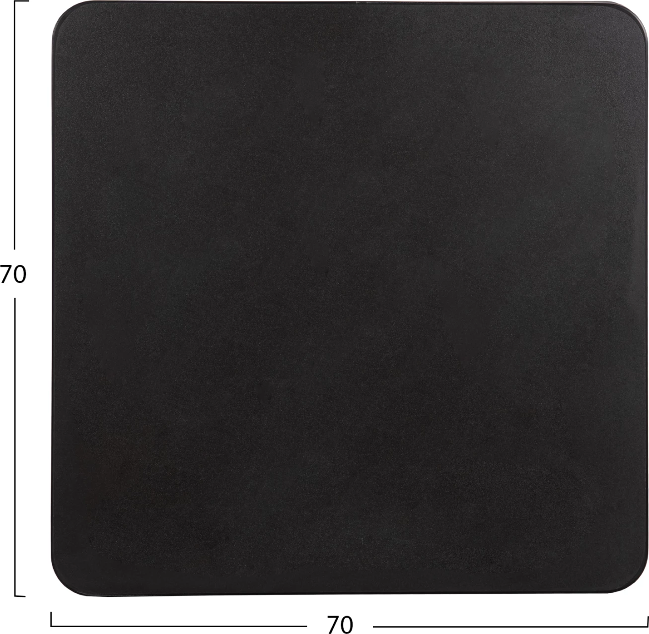Sipërfaqe tavoline katrore prej guri të sinterizuar FH6654.01, kornizë alumini e zezë, 70x70 cm