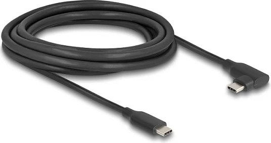 Kabllo USB-C DeLOCK USB 3.2 Gen 2, 3 m, 10 Gbps, PD 60 W, 8K, konektor këndor, e zezë