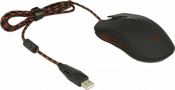 Maus gaming DeLOCK 12531, USB, 4800 DPI, ambidextrous, i zi/kuq