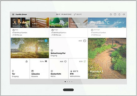 Panel kontrolli smart home Busch-Jaeger 6125/02-866, ekran me prekje, i bardhë