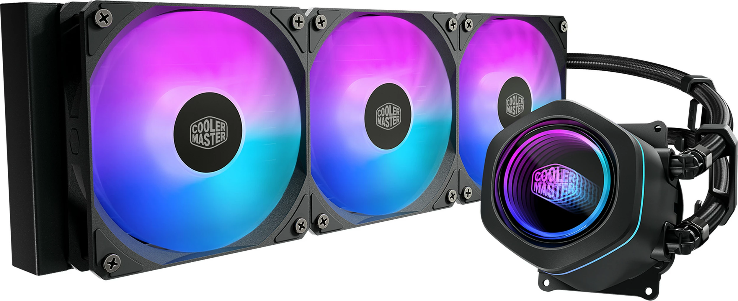 Ftohës uji për CPU Cooler Master MasterLiquid Core Nex 360 ARGB, 360mm, 3x120mm PWM, i bardhë