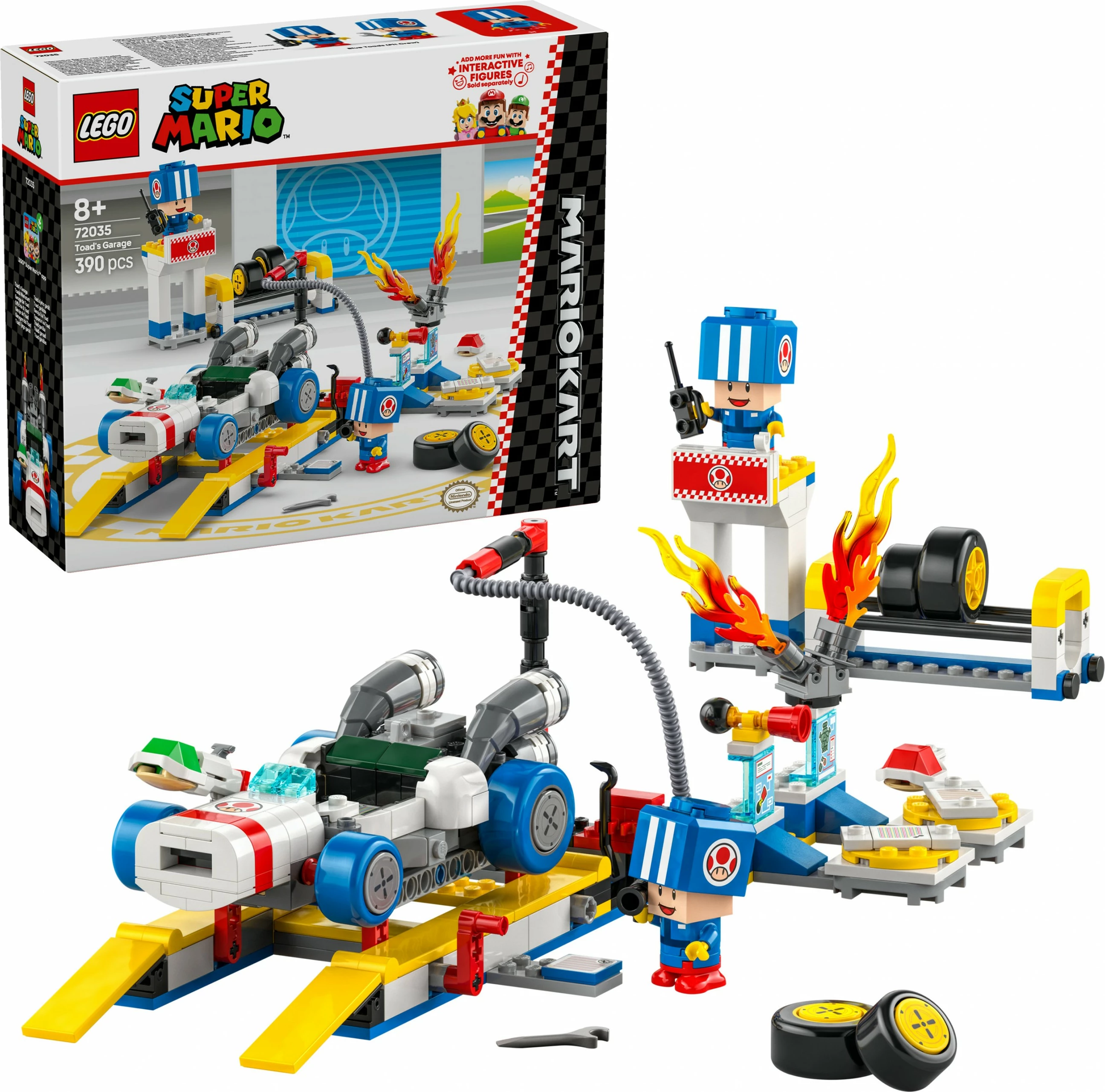 Set ndërtimi LEGO Mario Kart Toad's Garage, 390 pjesë, plastikë, shumëngjyrësh
