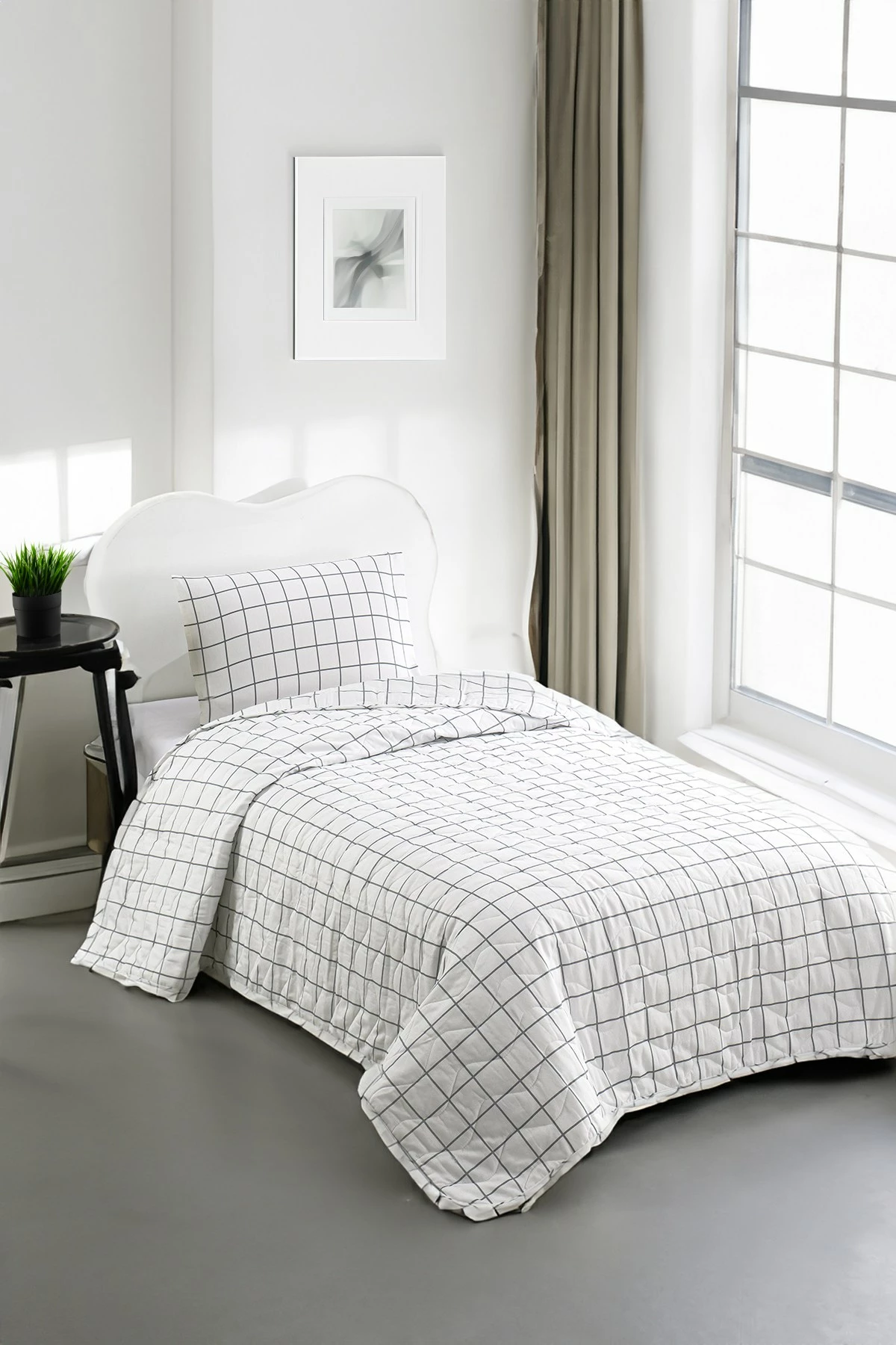 Mbulesë krevati teke L'essentiel, Artus, gri