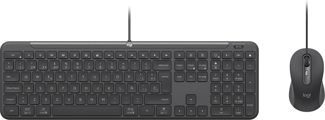 Set tastierë dhe Maus Logitech MK620, USB me kabllo, full-size, Swiss layout, 4000 DPI, gri e errët