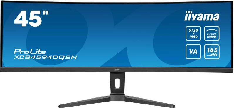 Monitor iiyama ProLite XCB4594DQSN-B1 45" DQHD 5120x1440, VA 1500R, 165Hz, USB-C dock me KVM, e zezë