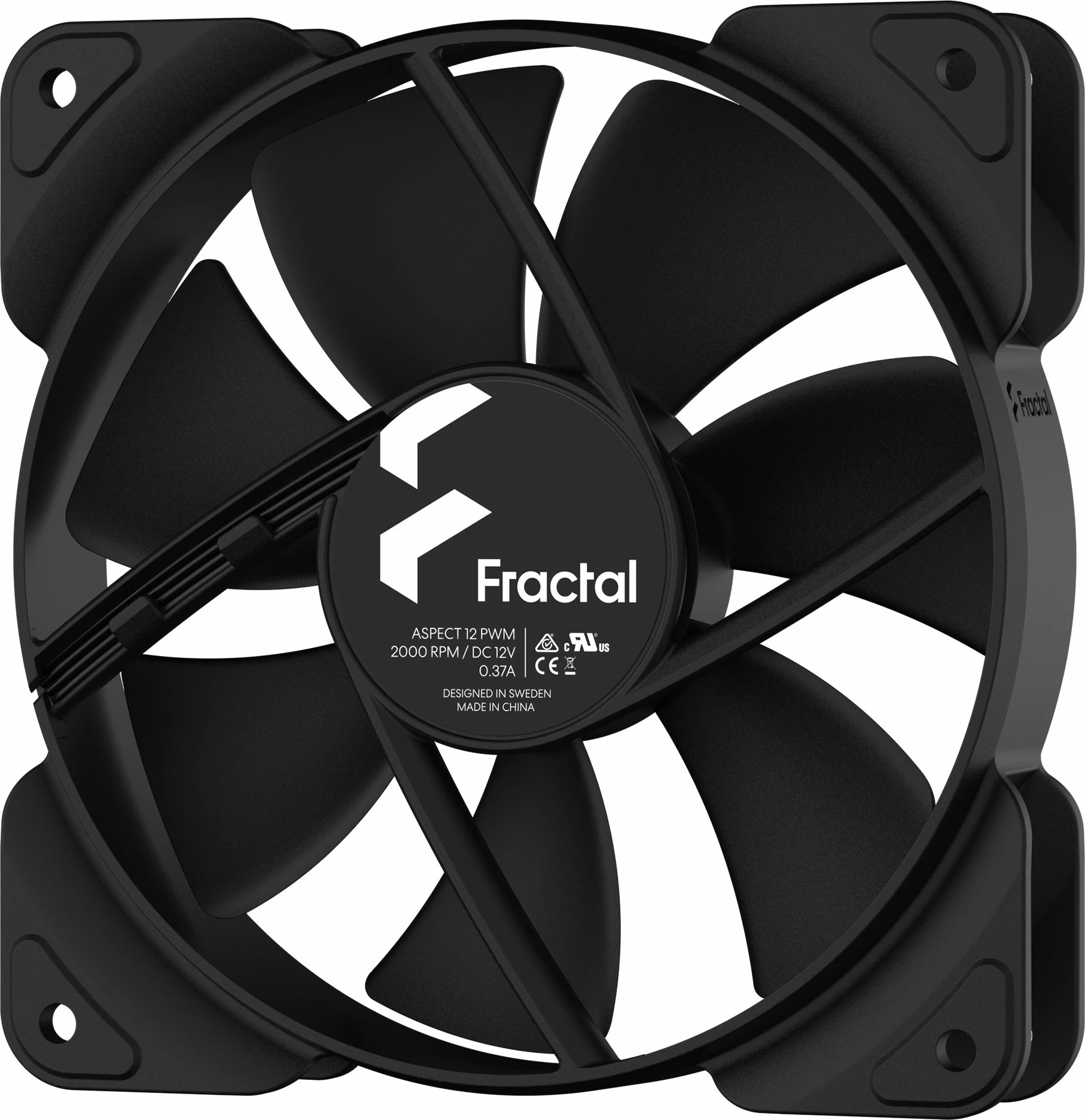 Ventilator kasë PC Fractal Design Aspect 12 PWM 120mm 4-pin 2000rpm, i zi, 1 copë