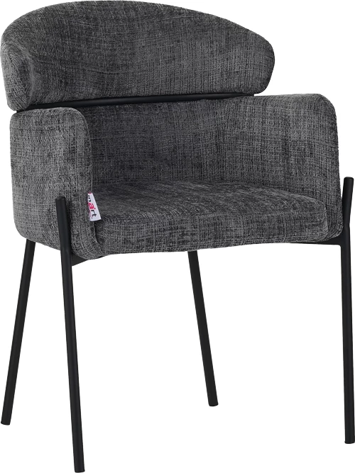 Karrige Tolerse Inart, ngjyrë gri e lehtë, këmbë metalike të zeza, 58x57x80cm