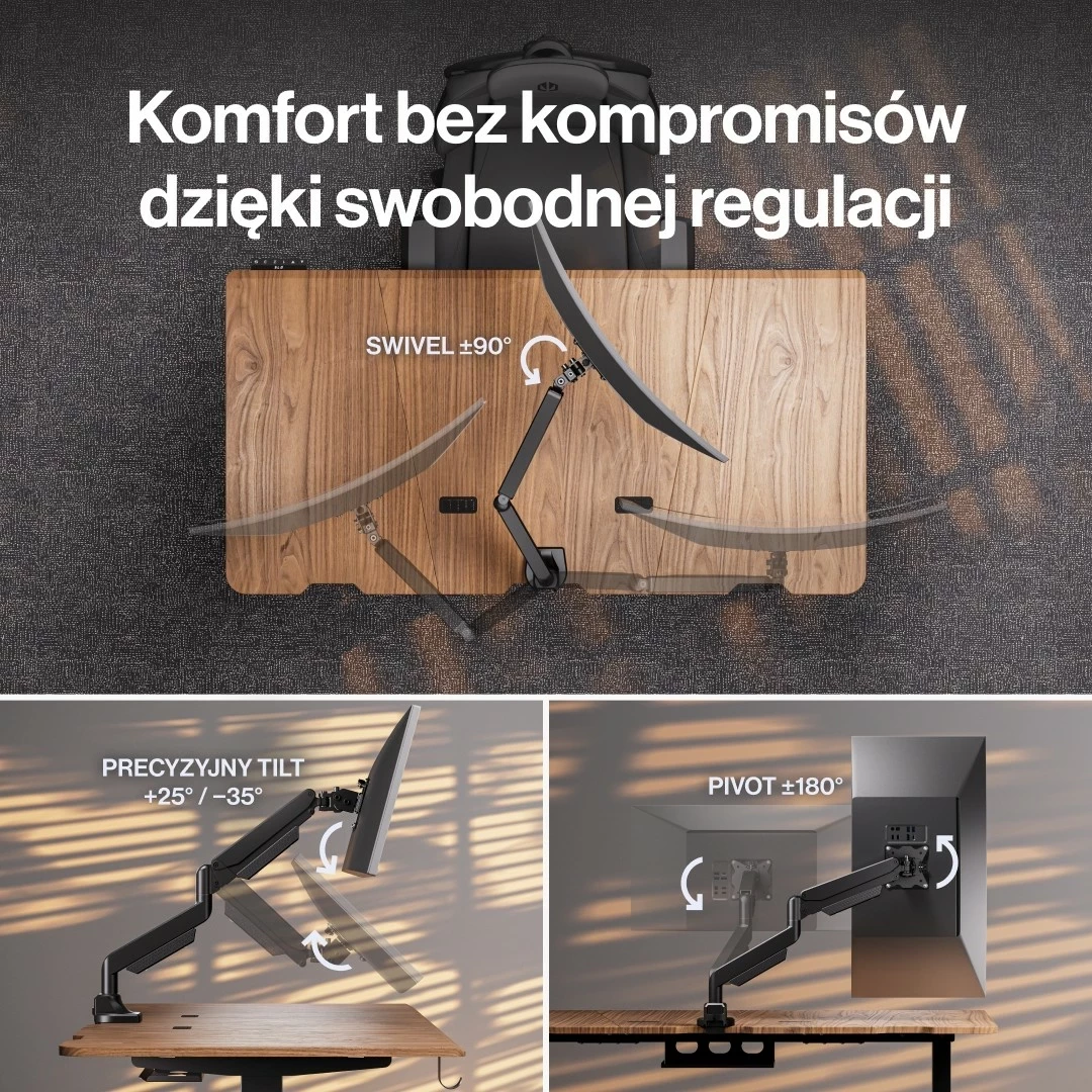 Mbajtës monitori Endorfy Atlas GS Pro Single, 49", i zi