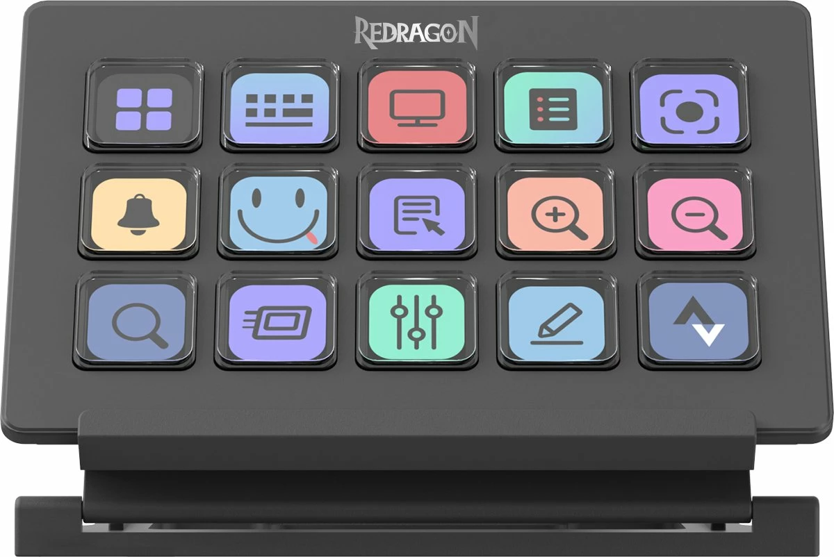 Panel kontrolli për streaming Redragon SS-550 Stream Station, 15 butona LCD, USB, i zi