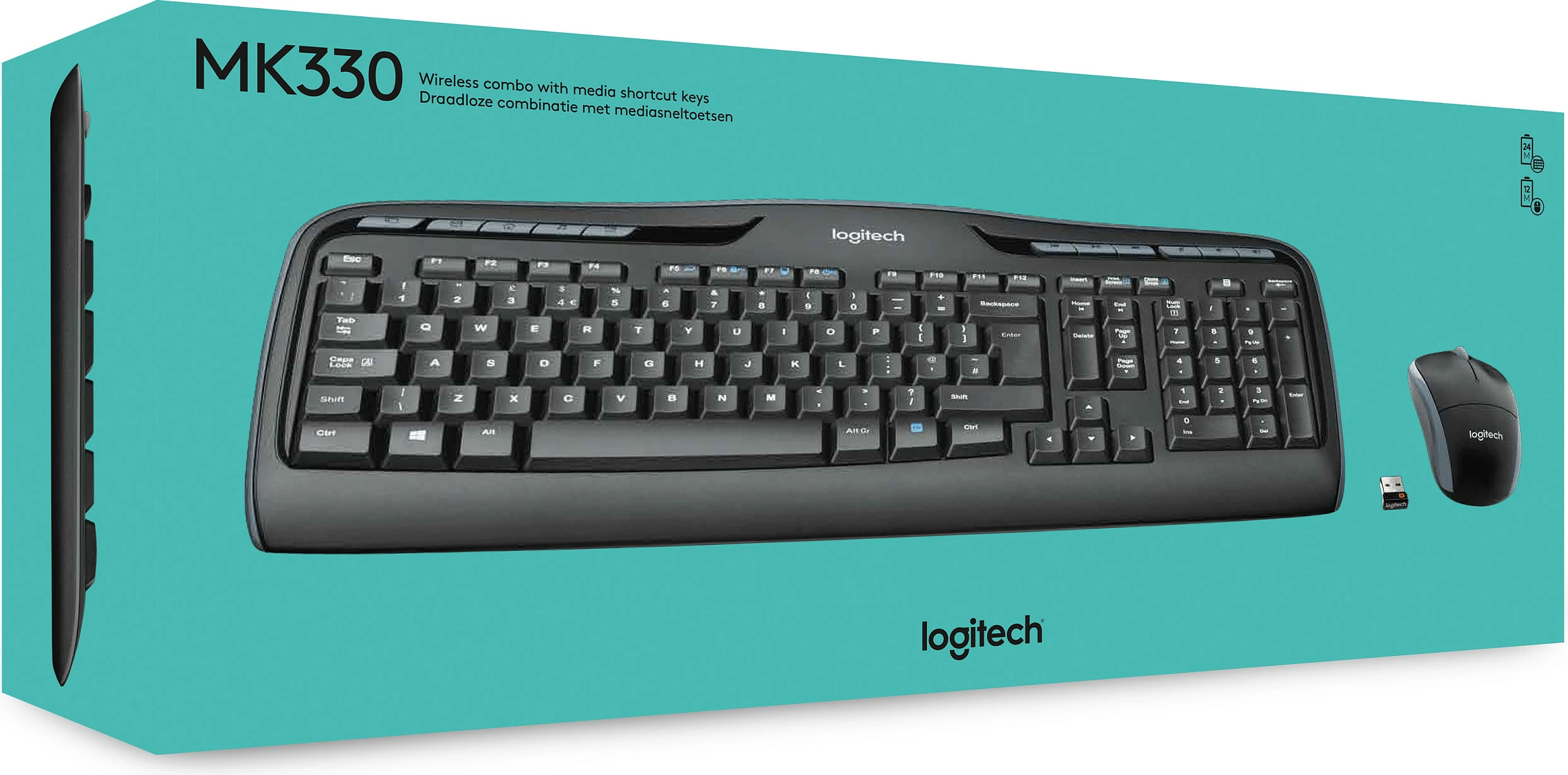 Komplet wireless Logitech MK330, QWERTY, USB, i zi